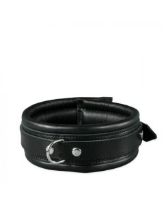 Zwarte Leren Halsband 5 cm